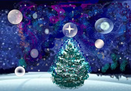 Christmas orbs painting