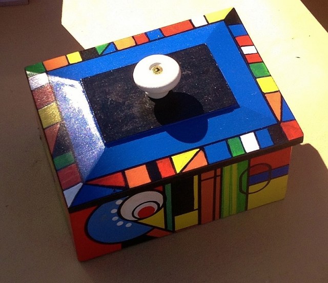 handmade wooden painted box
